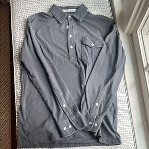 Men's Gray Long Sleeve Criquet Polo Shirt